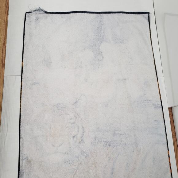 Vintage Hautman Brothers Collection Quiet Fire Tiger Beach Towel 30x59 Black - Picture 9 of 11